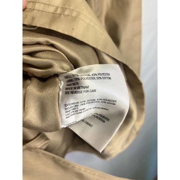 Michael Kors Women 5 Button Belted w/o Belt Collared Trench Coat Jacket Size XS - Picture 5 of 5